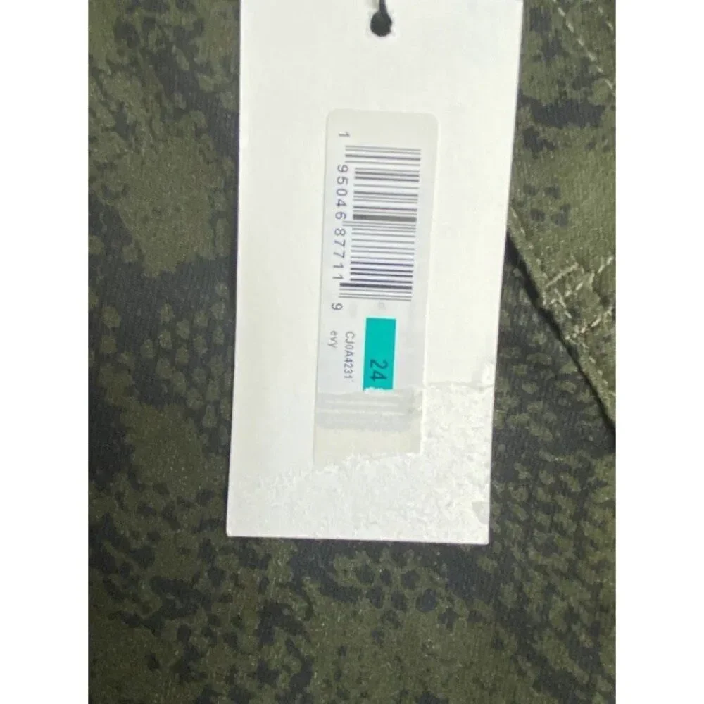 Calvin Klein Skinny Ankle Jeans Women's 24‎ XS Green Green Python-Print Stretch